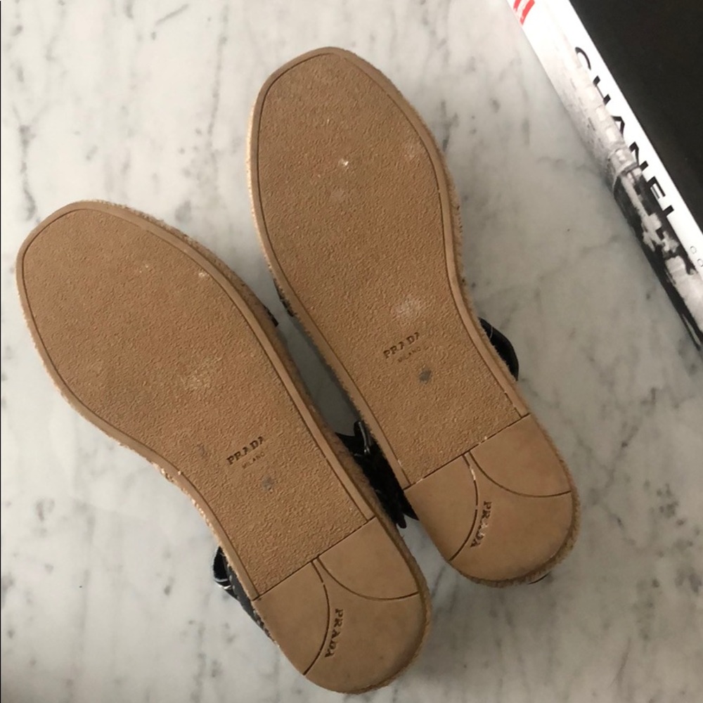 Prada 38 Leather Espadrilles Shoes - Picture 3 of 3